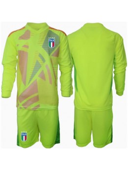 Italija Golmanski Dječji Domaci Dres kompleti EP 2024 Dugim Rukavima (+ kratke hlače)